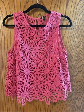 Pink Crochet Tank Top (Express, M)